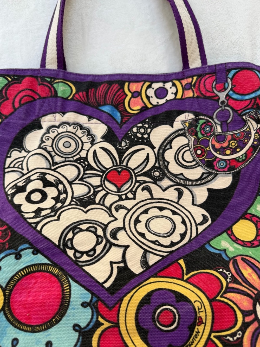 Brighton Love Groove II Canvas Tote Tom Clancy Designer Collectible Shopping Bag - Picture 11 of 14